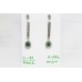 Earrings Silver 925 Sterling Dangle Drop Women Green Onyx Marcasite Stones A921